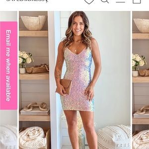 Baby blue sequin mini